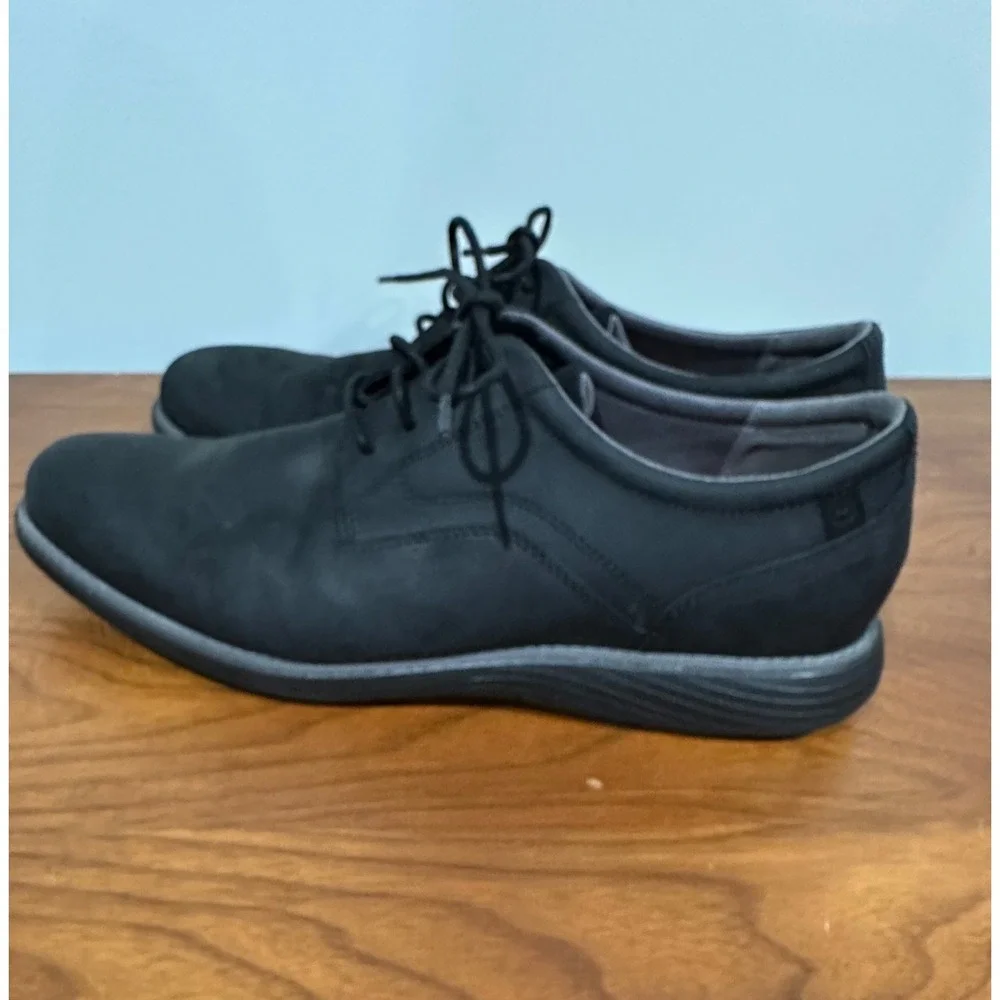 Rockport Garett Plain Toe Oxford Shoes Mens 13W Black Nubuck Leather CI5547